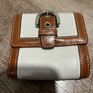 Rare white and brown chunky coach wallet